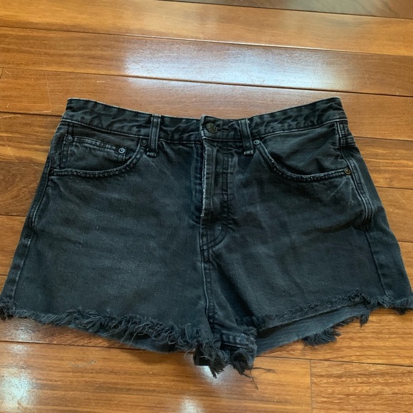 Free People Pants - FREE PEOPLE black denim shorts